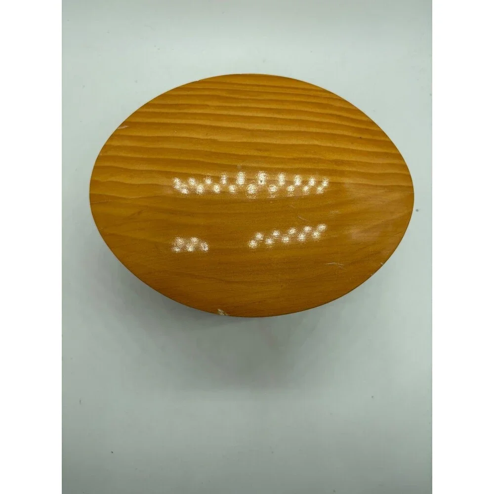 Mid-Century Modern (MCM) multi-tier wooden swivel jewelry box.